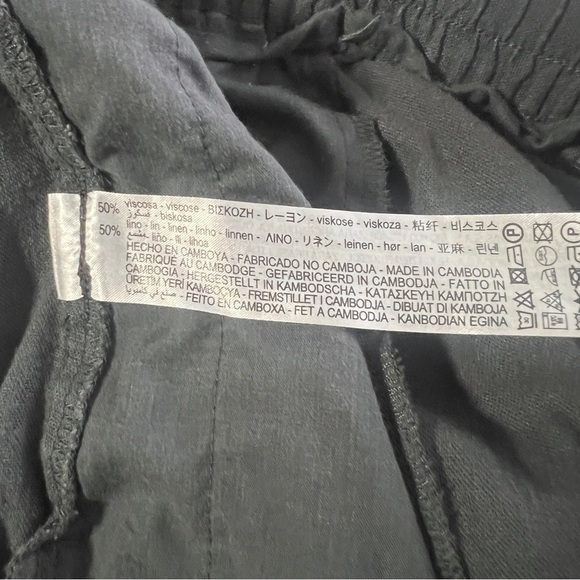 Zara Women’s Large Charcoal Classic Pullon Shorts Pockets Drawstring Casual - Picture 7 of 7